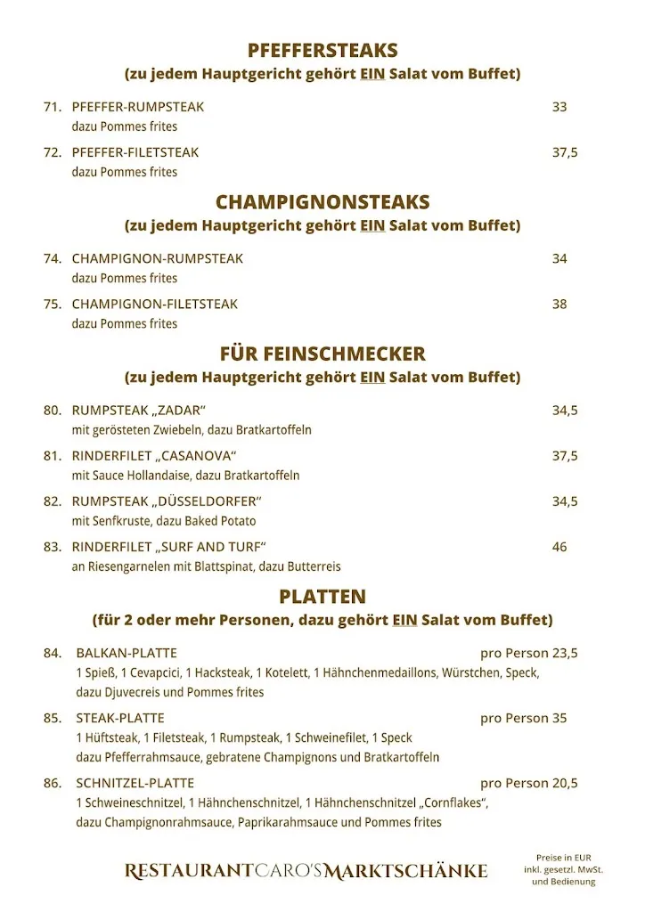 Menu_Restaurant Caro´s Marktschänke_Wesel_immagine_4