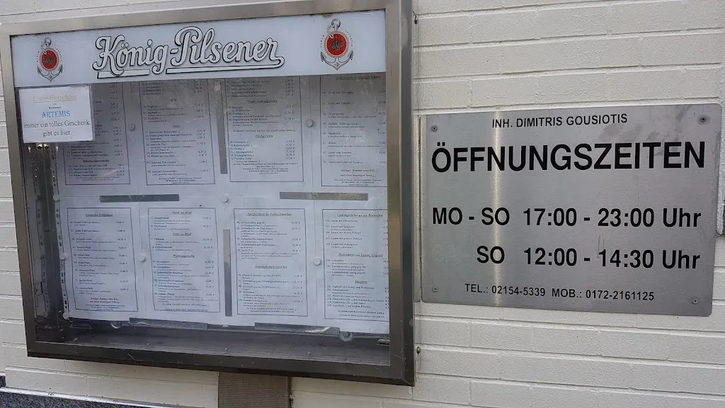 Menu_Hotel-Restaurant Artemis_Willich_image_1