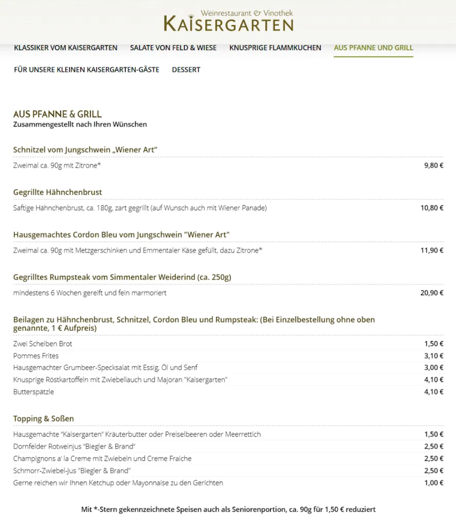 Menu_Weinrestaurant & Vinothek Kaisergarten_Alzey_immagine_1