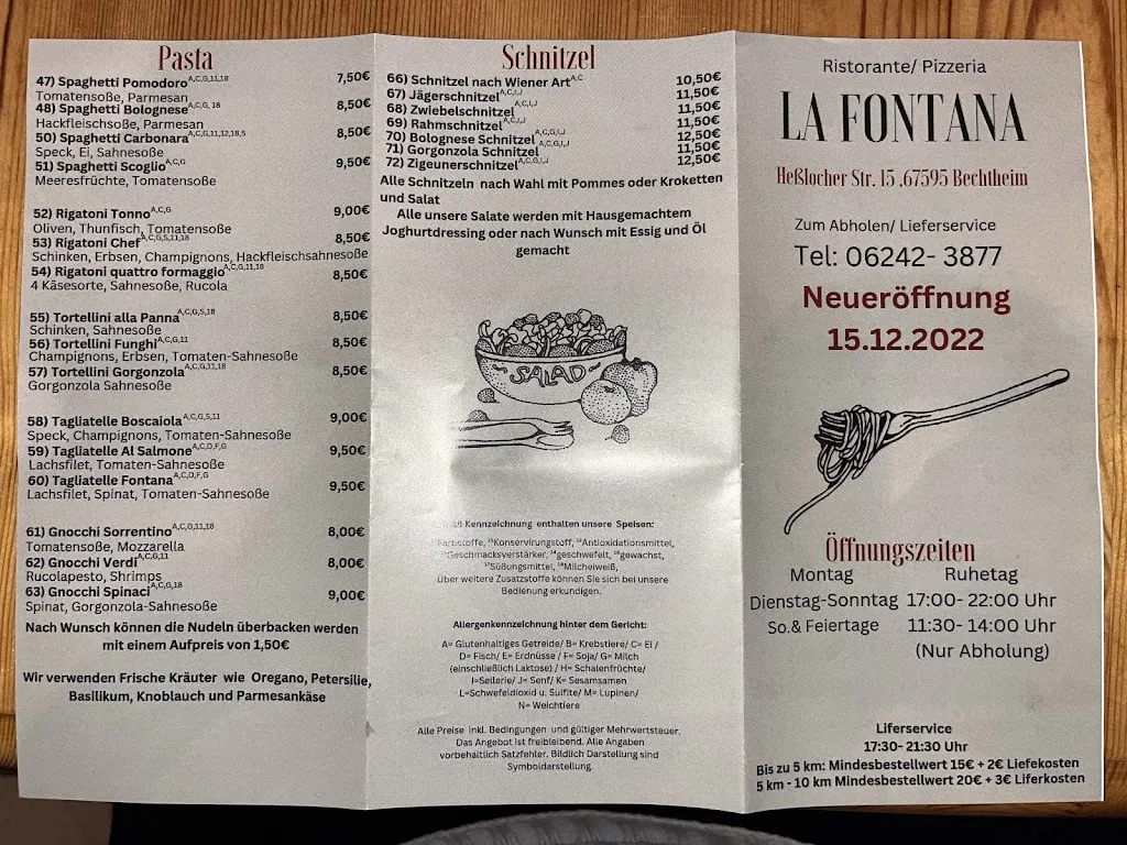 Menu_Ristorante Pizzaria La Fontana_Bechtheim_image_1