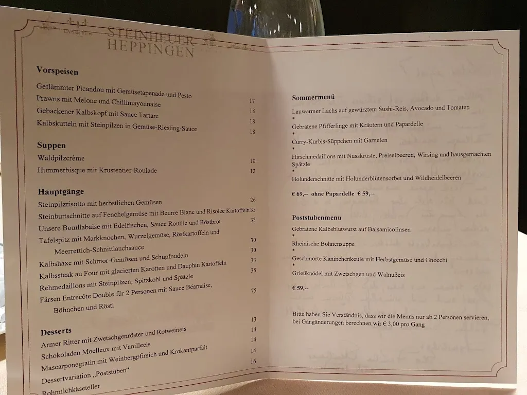 Menu_Steinheuers Landgasthof Poststuben_Neuenahr-Ahrweiler_image_2