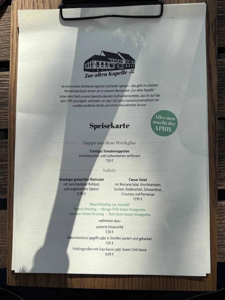 Menu_Restaurant Zur alten Kapelle_Birken-Honigsessen_immagine_1