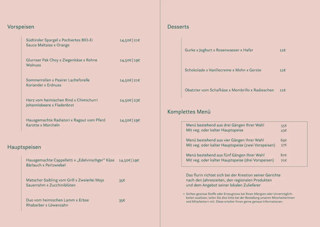 Menu_Flurin - Bar, Restaurant & Suites_Italy_image_1