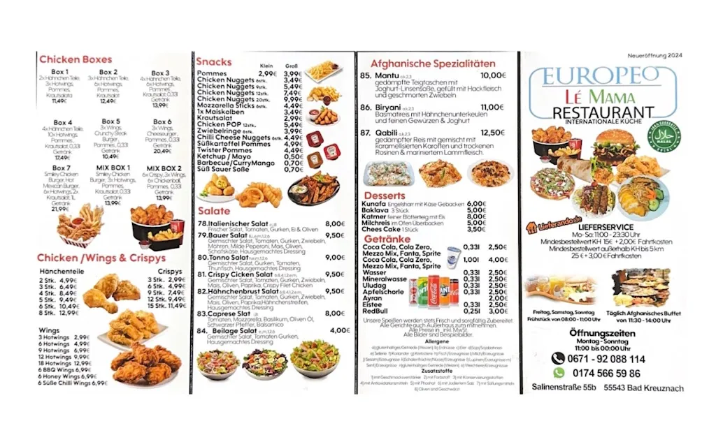 Menu_Restaurant Europeo Lé MaMa_Kreuznach_immagine_1