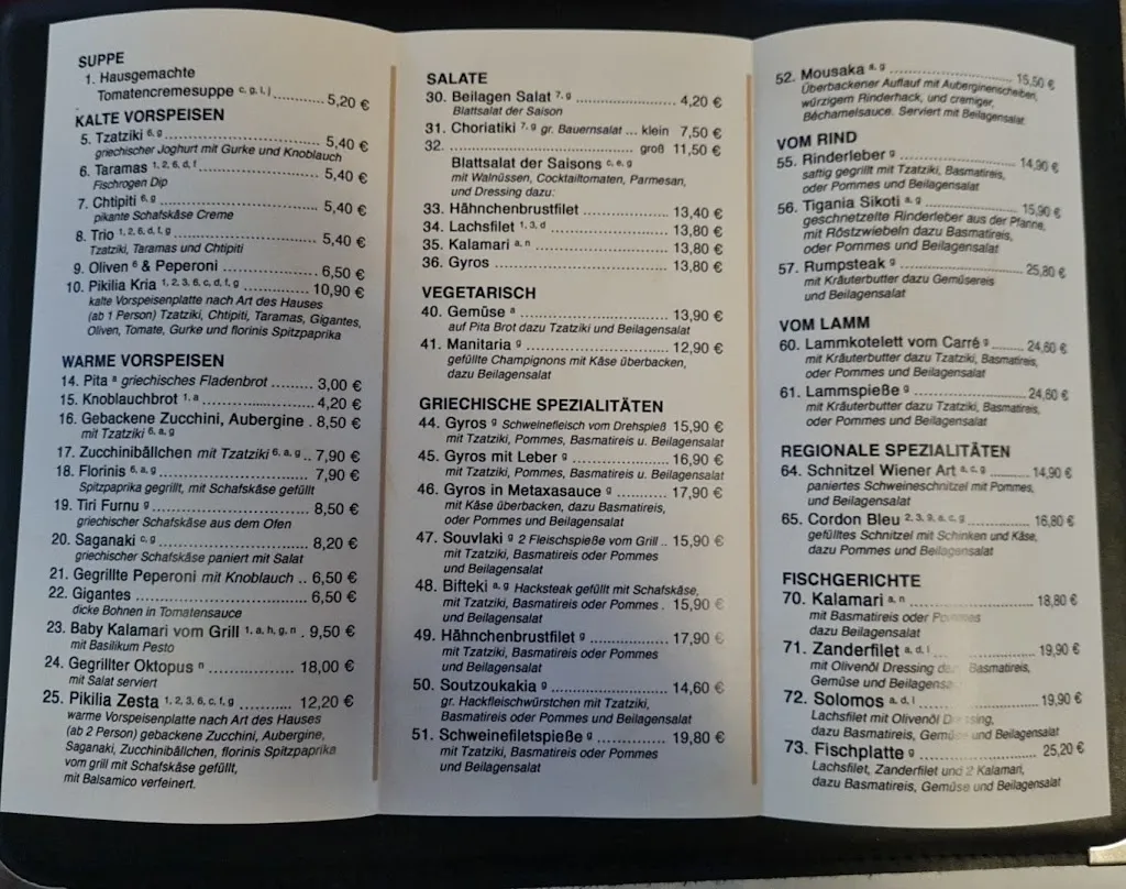 Menu_Restaurant Olive - Panagiotis Kakarantzas_Dörzbach_image_1