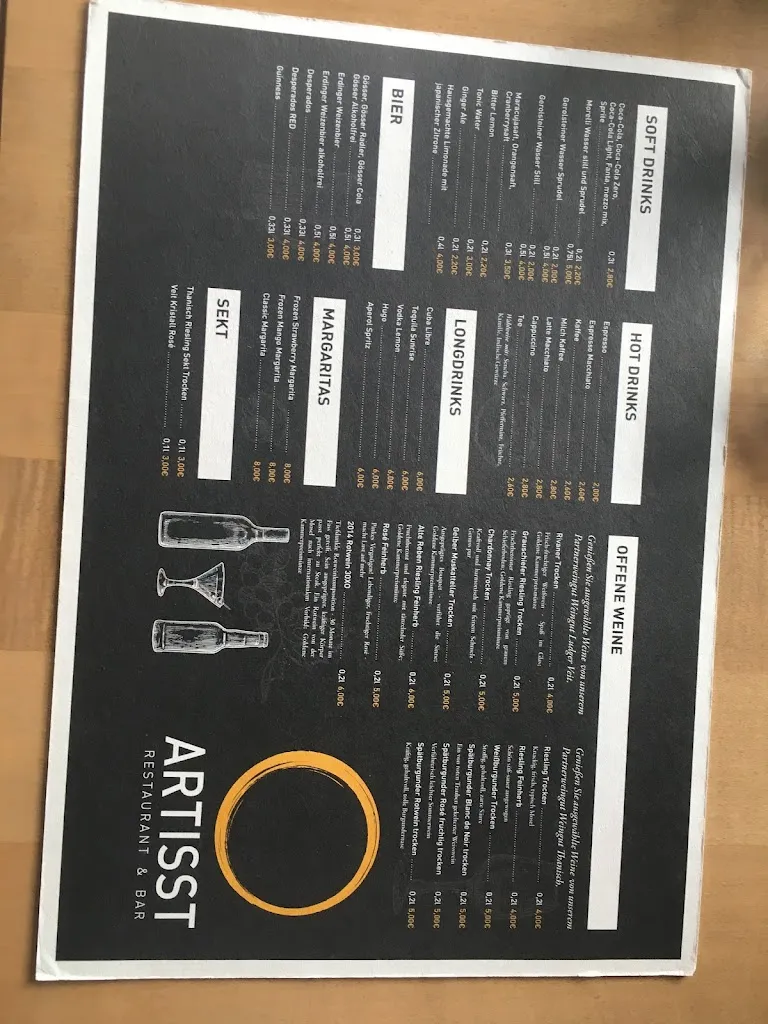 Menu_Artisst Restaurant & Bar_Wittlich_immagine_3