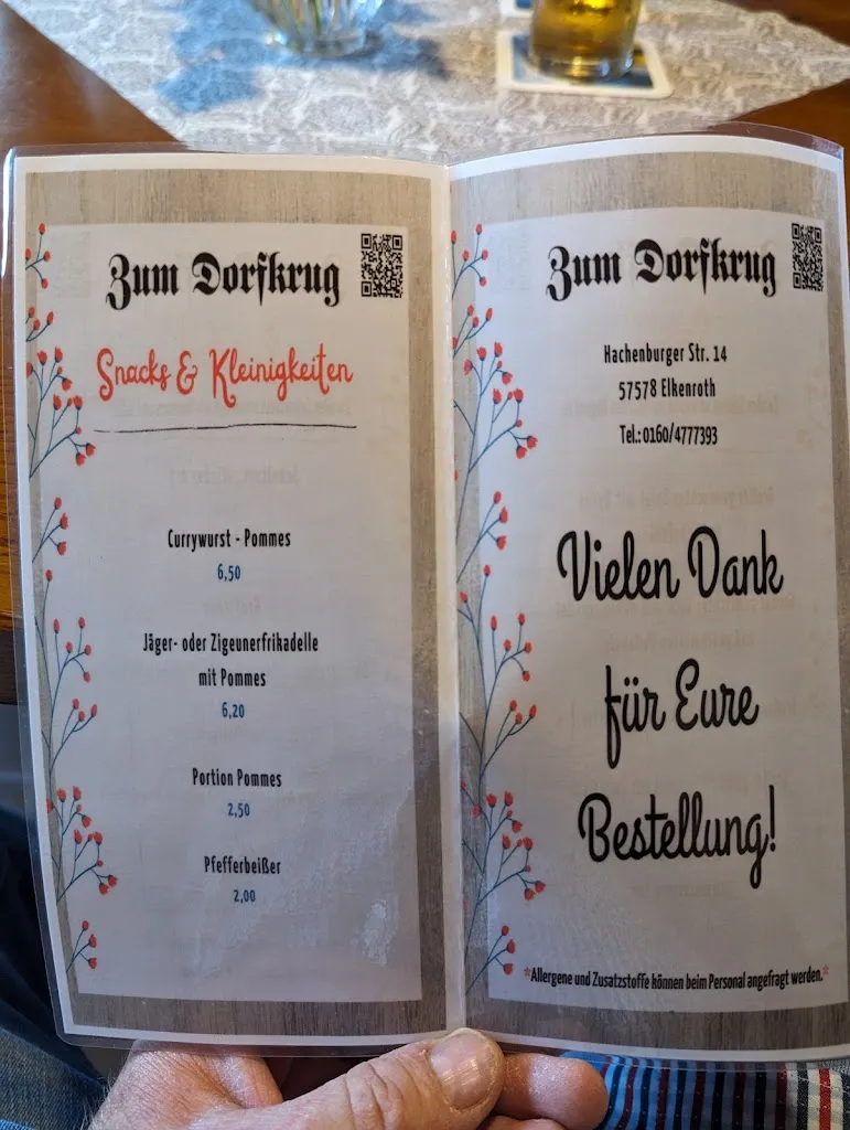 Menu_Gaststätte zum Dorfkrug_Elkenroth_immagine_3