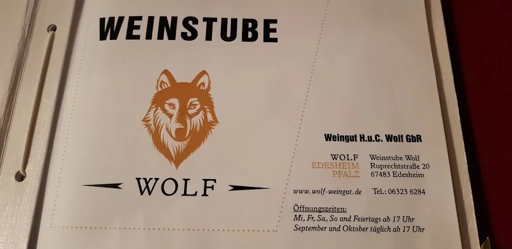 Menu_Weingut H.u.C. Wolf & Weinstube Wolf_Edesheim_immagine_1