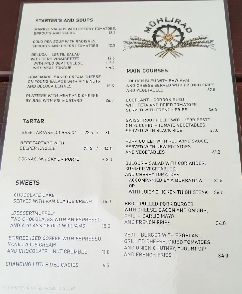 Menu_Restaurant Mühlirad_Bern_image_1