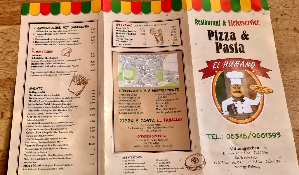 Menu_EL HUMANO Pizza & Pasta_Gossersweiler-Stein_image_1
