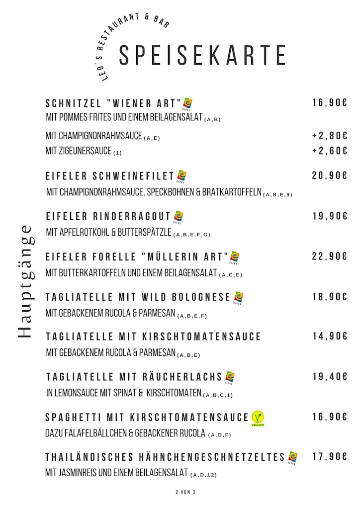 Menu_Leo´s Restaurant, Café & Bar_Gerolstein_immagine_2