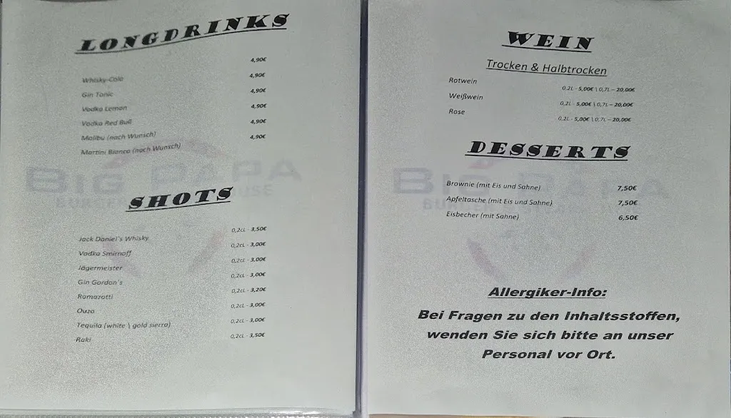 Menu_Big Papa Burger & Steakhouse Gerolstein_Gerolstein_image_4