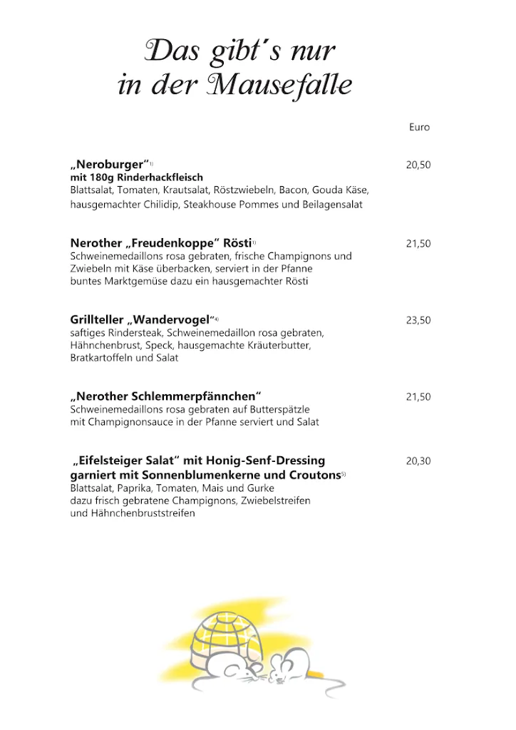 Menu_Café / Restaurant „Mausefalle“_Neroth_image_1