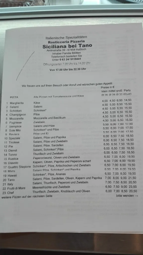 Menu_Pizzeria Napoli Lieferservice Haßloch_Haßloch_immagine_2