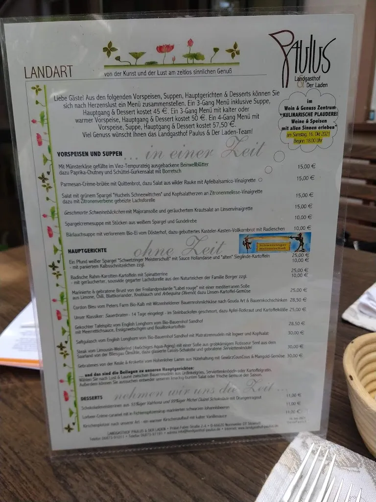 Menu_LANDGASTHOF PAULUS & DER LADEN - Thomas A. Nickels_Nonnweiler_image_3