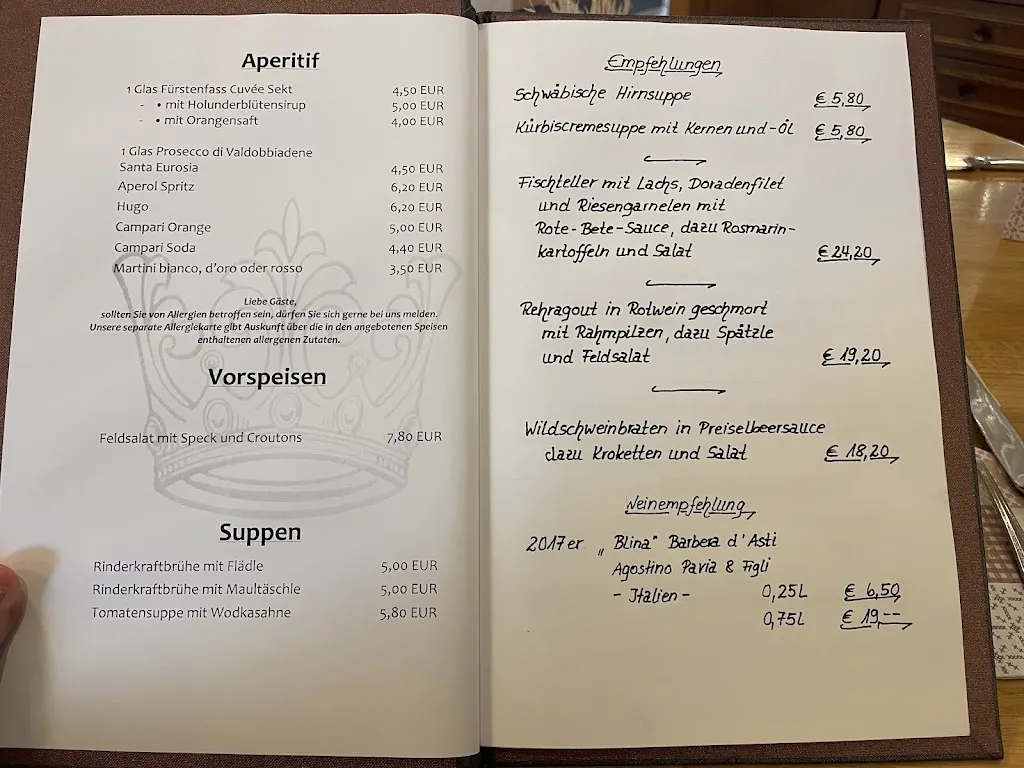 Menu_Gasthaus Krone_Grafenberg_immagine_1