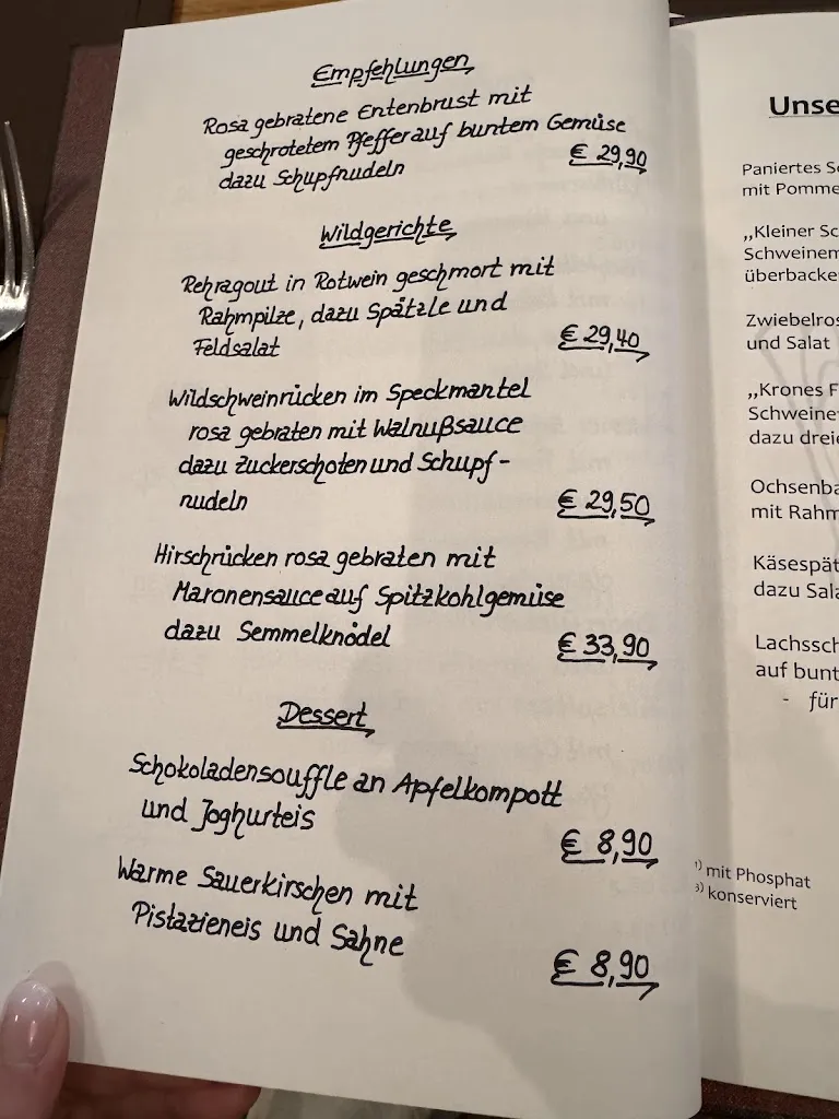 Menu_Gasthaus Krone_Grafenberg_immagine_2