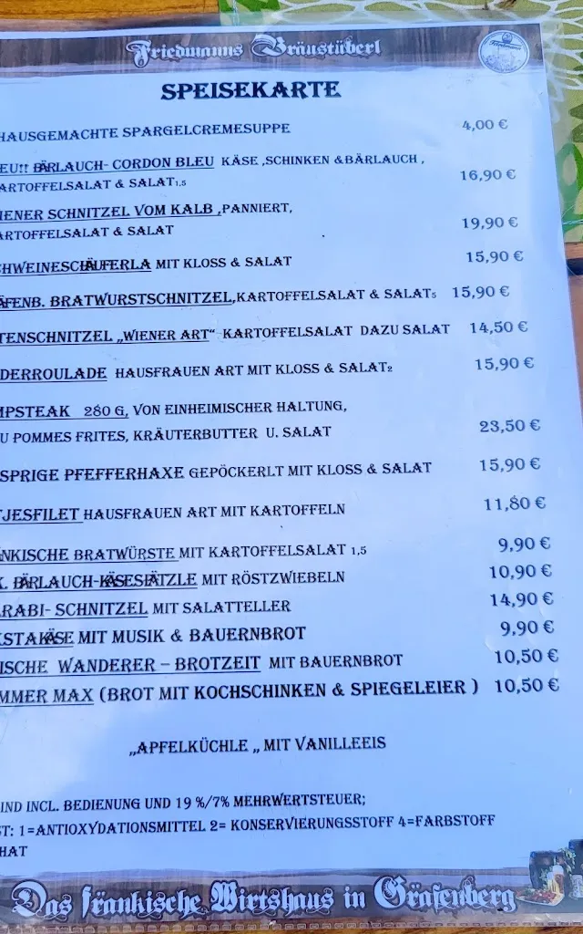 Menu_Friedmanns Bräustüberl – Wirtshaus & Biergarten in Gräfenberg_Gräfenberg_immagine_3