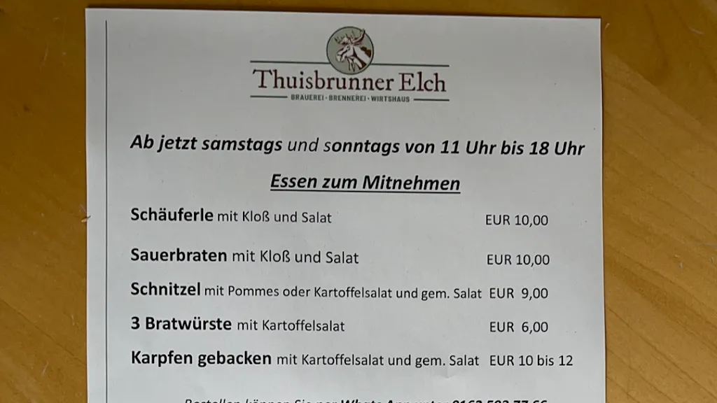 Menu_Gasthof Seitz/ Thuisbrunner Elch-Bräu/Elch-Whisky_Gräfenberg_image_1