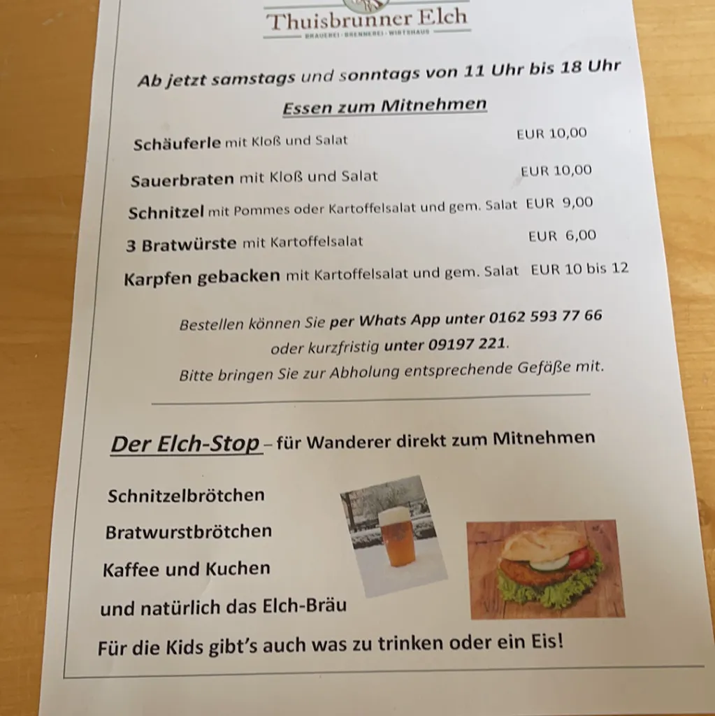Menu_Gasthof Seitz/ Thuisbrunner Elch-Bräu/Elch-Whisky_Gräfenberg_image_2