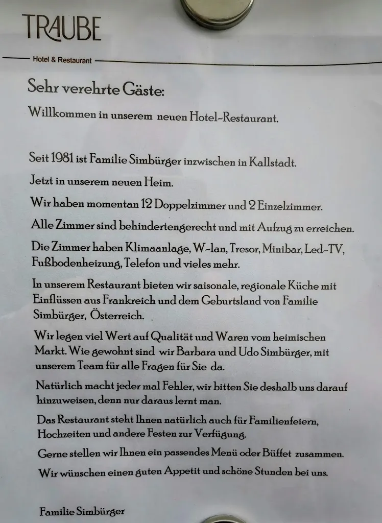 Menu_Hotel & Restaurant Traube_Kallstadt_immagine_2