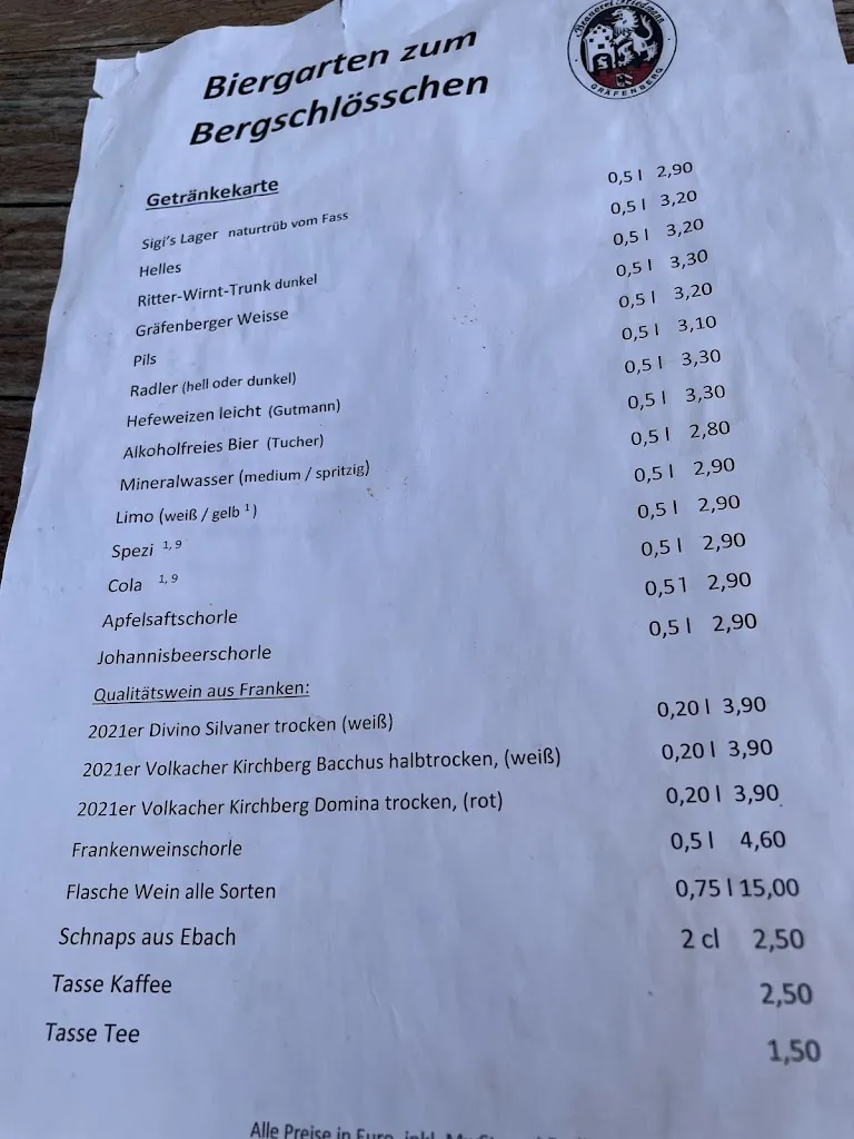 Menu_Biergarten zum Bergschlösschen_Gräfenberg_immagine_3