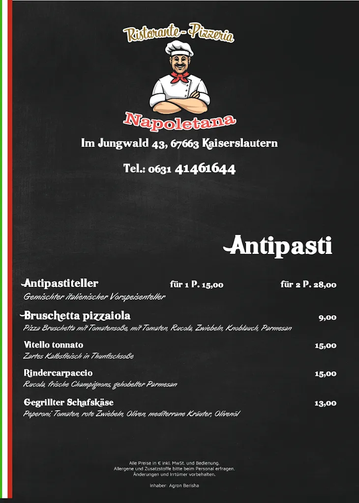 Menu_Ristorante-Pizzeria Napoletana_Kaiserslautern_image_1