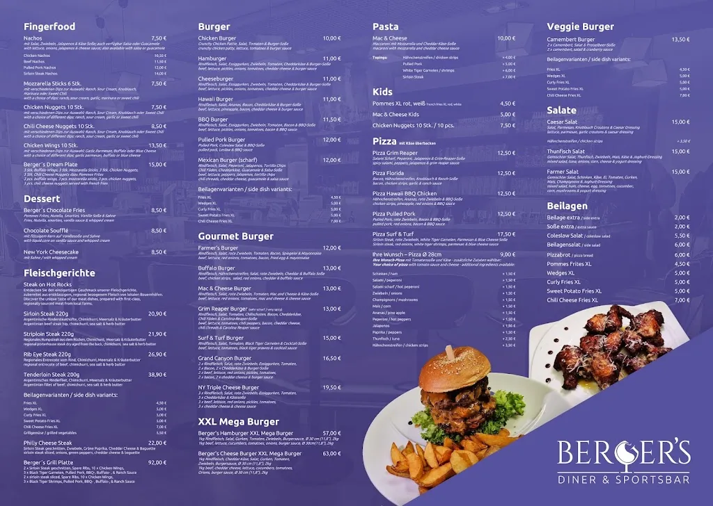 Menu_Berger's Diner & Sportsbar_Grafenwöhr_image_1