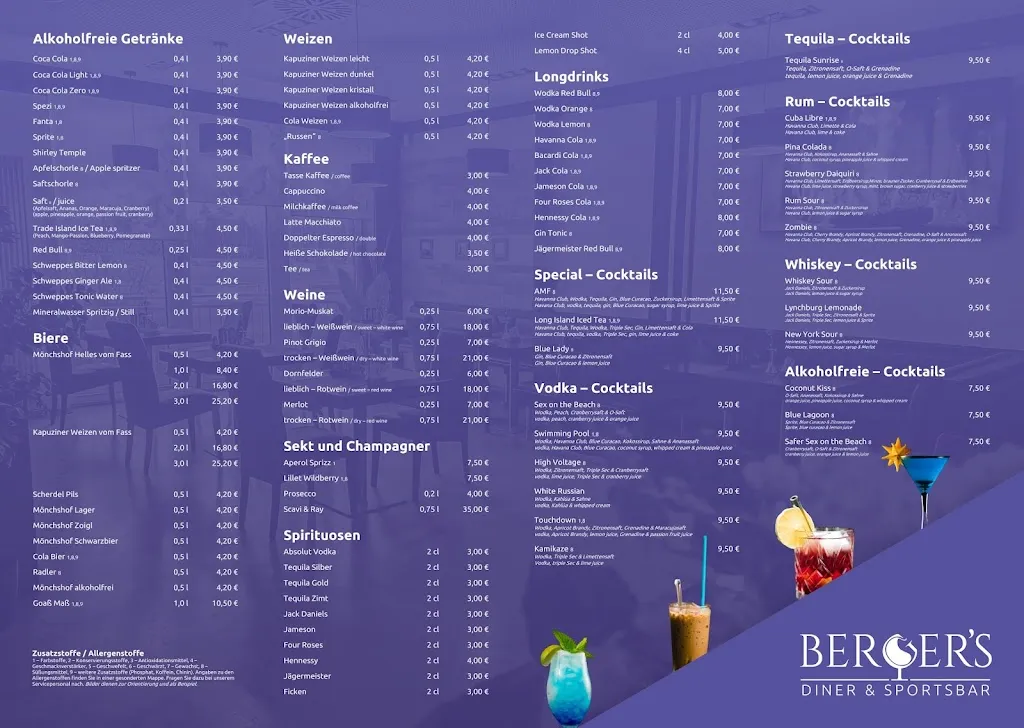 Menu_Berger's Diner & Sportsbar_Grafenwöhr_image_2