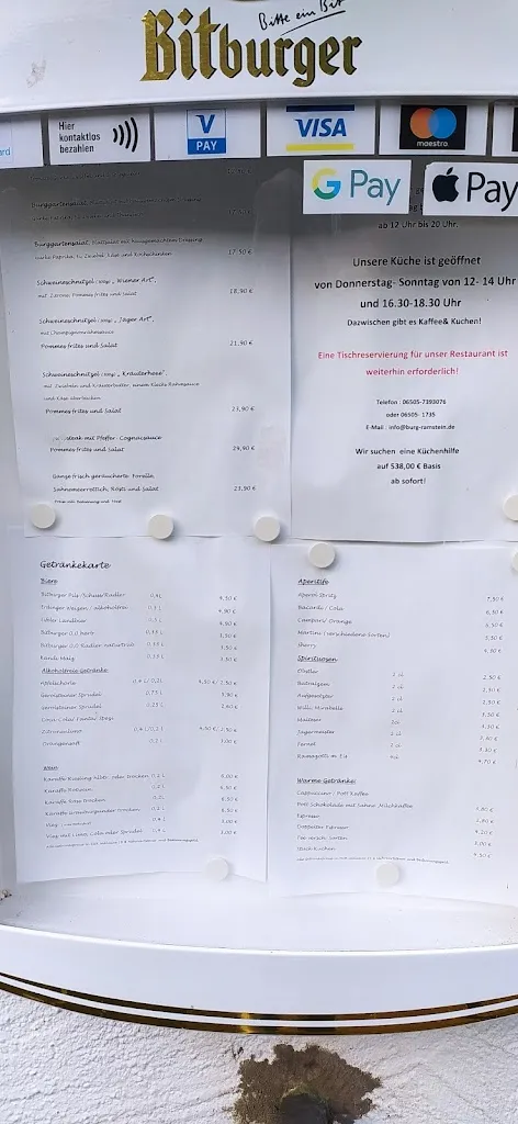 Menu_Gaststätte zur Burg Rammstein_Kordel_immagine_1