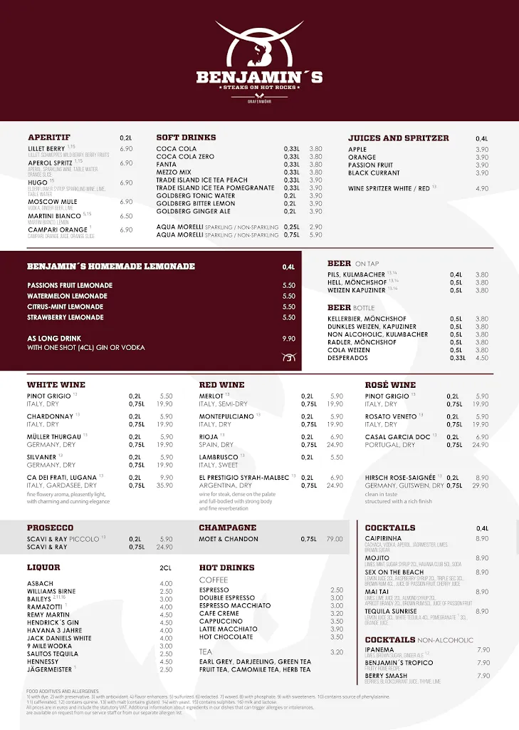 Menü_Benjamin's Restaurant_Grafenwöhr_Bild_1