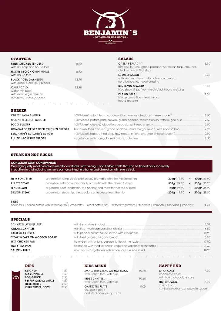 Menü_Benjamin's Restaurant_Grafenwöhr_Bild_2