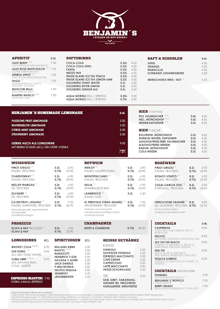 Menü_Benjamin's Restaurant_Grafenwöhr_Bild_3