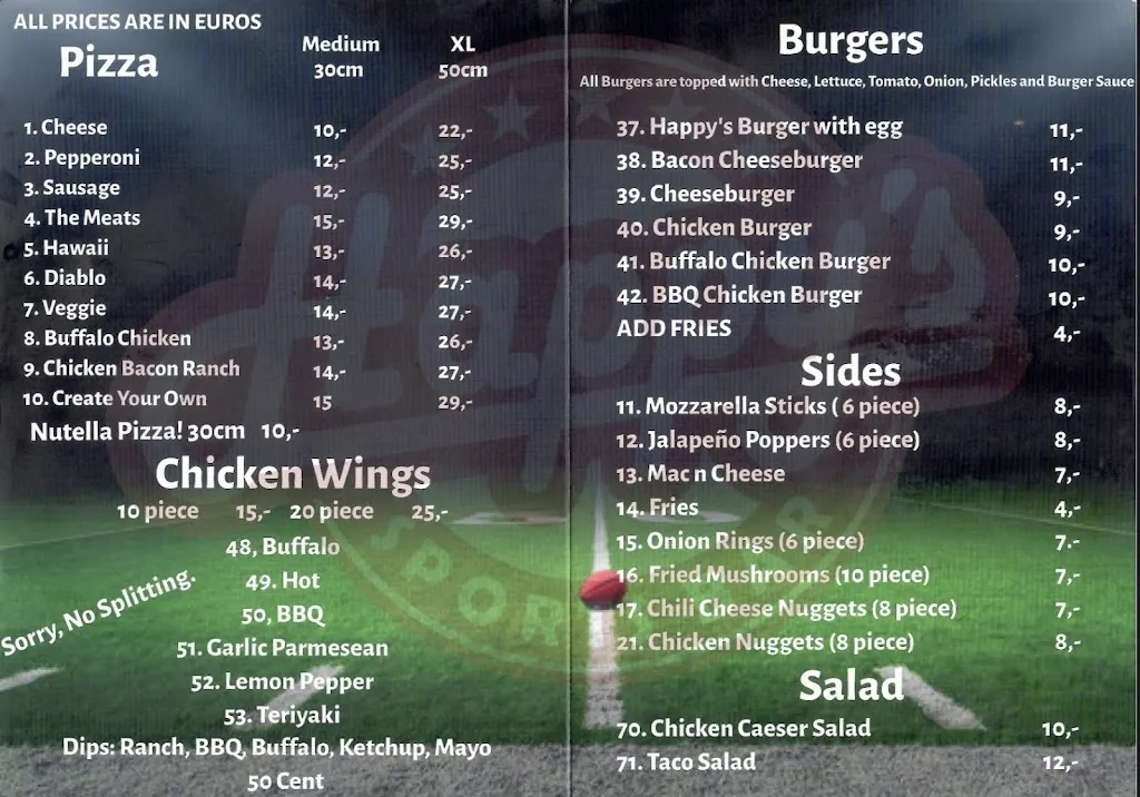 Menu_Happy’s Sports Bar_Grafenwöhr_immagine_1