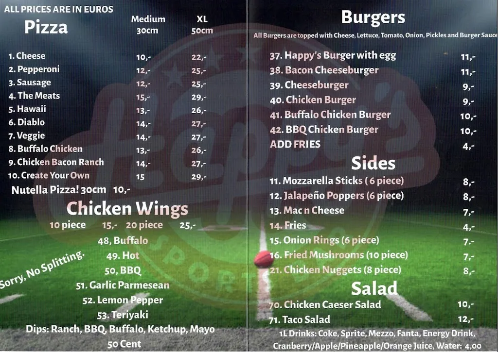 Menu_Happy’s Sports Bar_Grafenwöhr_immagine_4