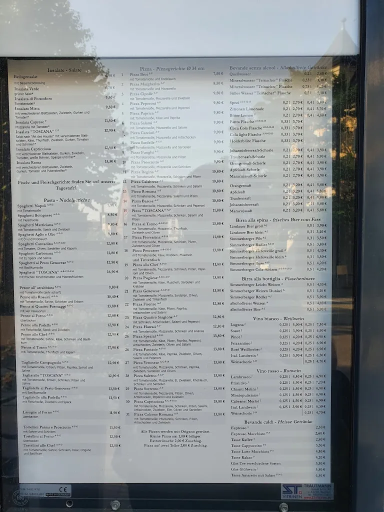Menu_Pizzeria Osteria Toscana_Allgäu_immagine_2
