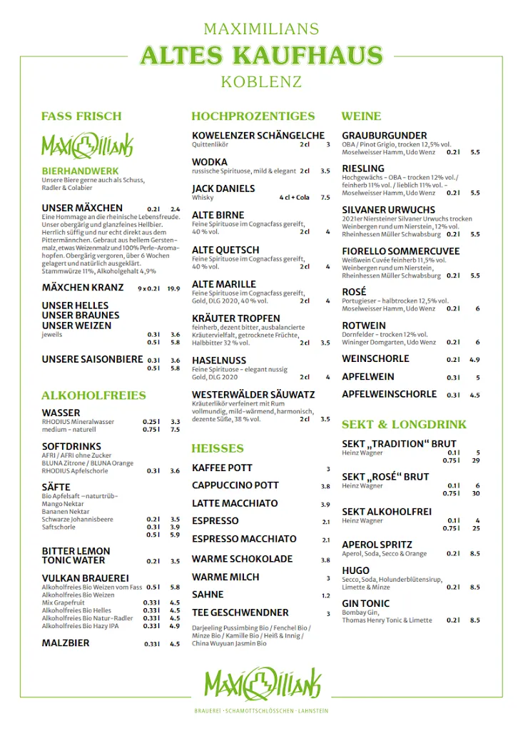 Menu_Maximilians Altes Kaufhaus_Koblenz_image_1