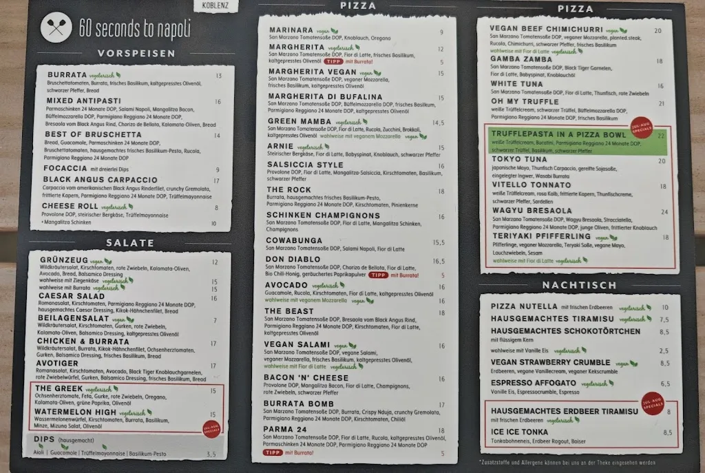 Menu_60 seconds to napoli Koblenz_Koblenz_immagine_1