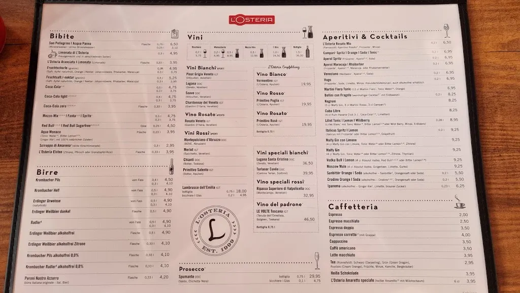 Menu_L´Osteria Koblenz_Koblenz_immagine_2
