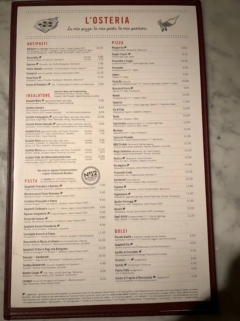 Menu_L´Osteria Koblenz_Koblenz_immagine_4