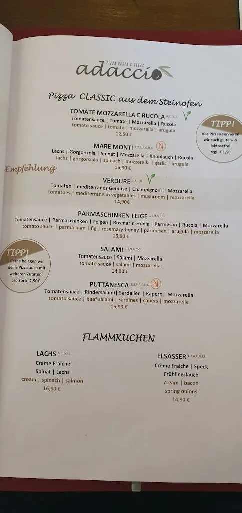 Menu_Restaurant Adaccio_Koblenz_immagine_1