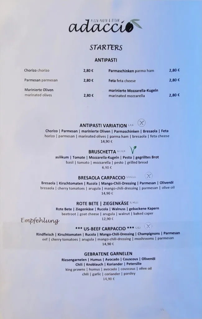 Menu_Restaurant Adaccio_Koblenz_immagine_2