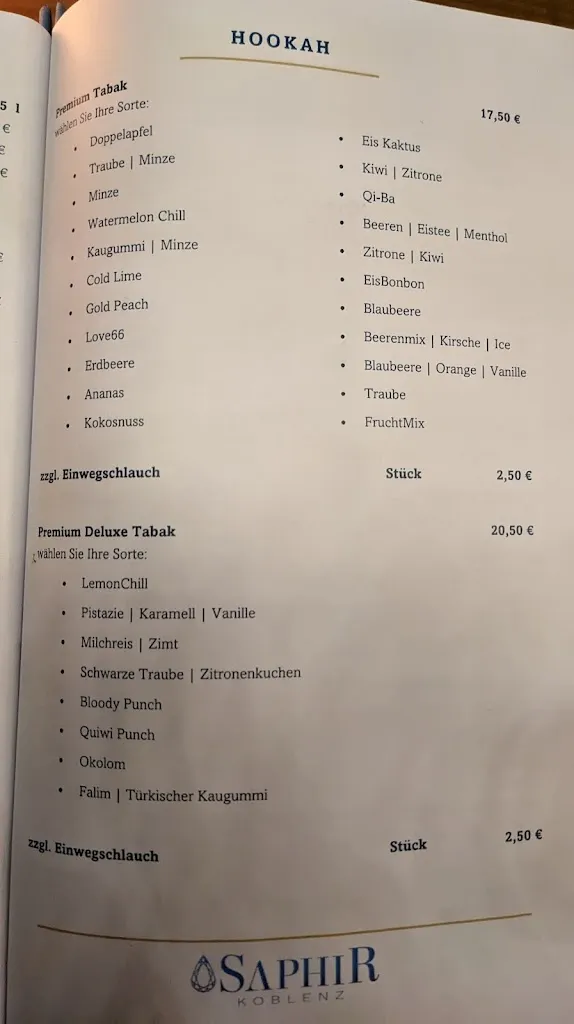 Menu_Saphir Koblenz_Koblenz_image_2