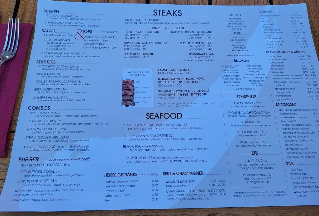 Menu_Buffalo Das Steakhaus_Koblenz_image_1