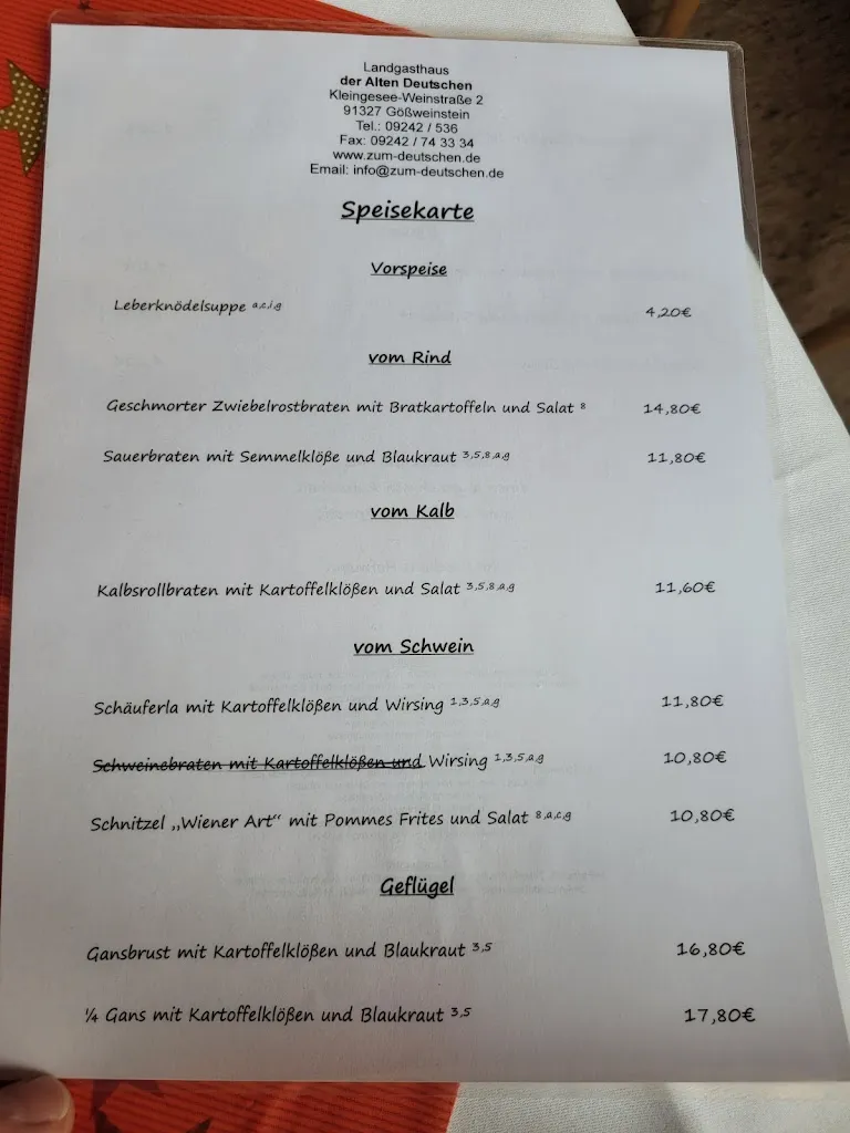 Menu_Landgasthaus der Alten Deutschen - Magda Hofmann_Gößweinstein_image_2