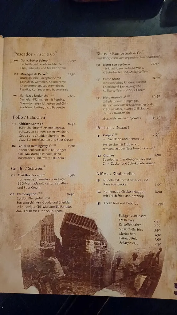 Menu_Hemingways Cocktail Lounge Restaurant Café_Rhein_image_1