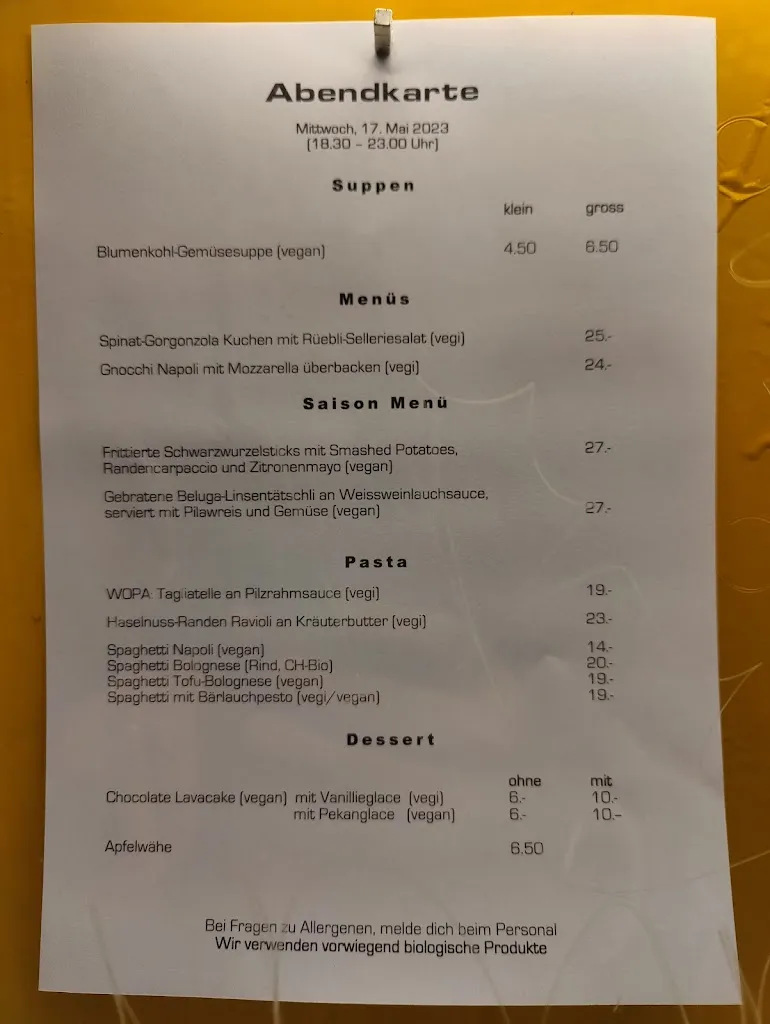 Menu_Brasserie Lorraine_Bern_immagine_1