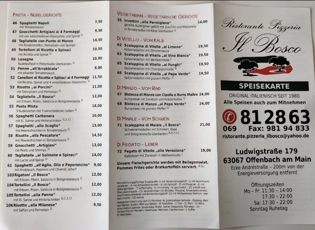 Menu_Ristorante Pizzeria Il Bosco - Offenbach am Main_Main_image_1