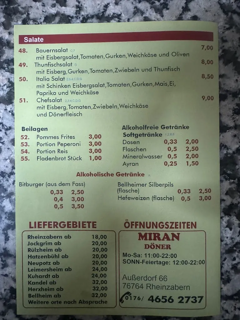 Menu_Miran Döner & Pizza Restaurant_Rheinzabern_image_2