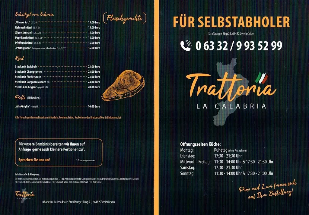 Menu_Pizzeria Trattoria la Calabria_Zweibrücken_immagine_1